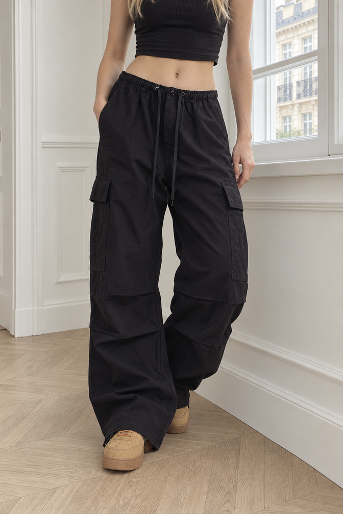 Dolores Cargo Pants — Black