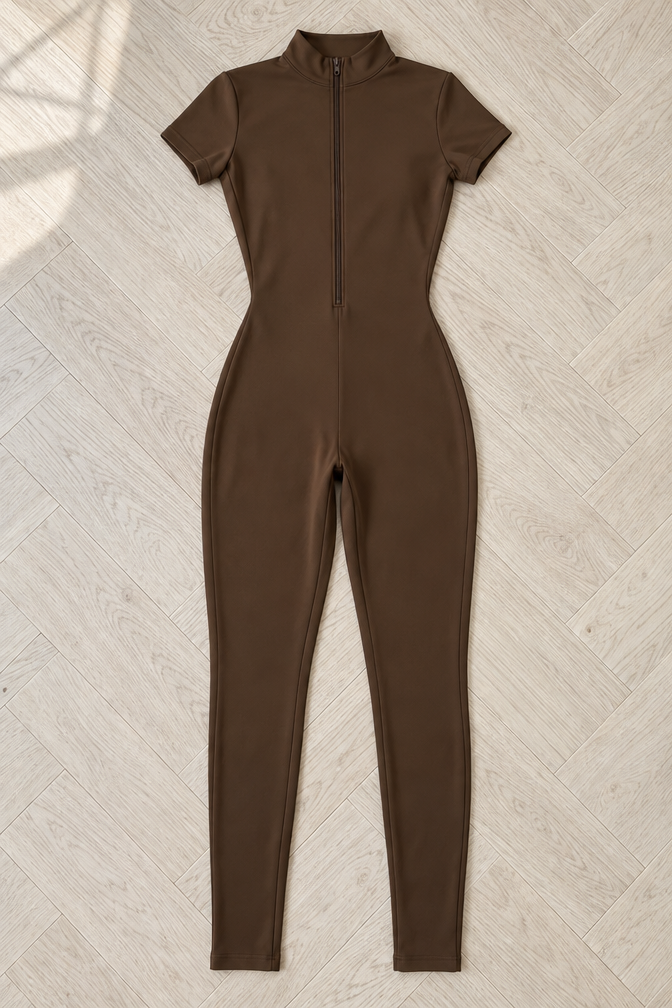 Elisa Yoga Jumpsuit — Brown