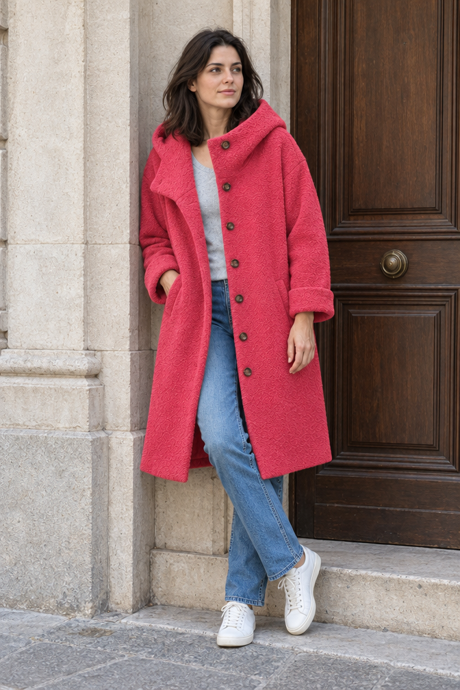 Giselle Wool Coat — Pink