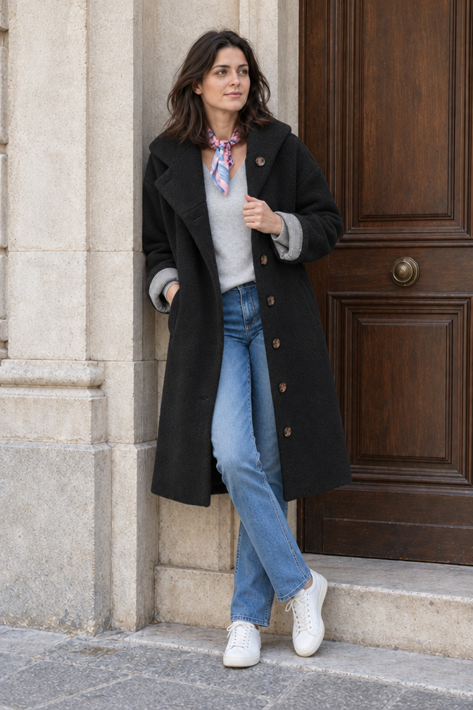 Giselle Wool Coat — Black