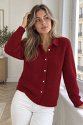 Greta Cardigan — Wine Red