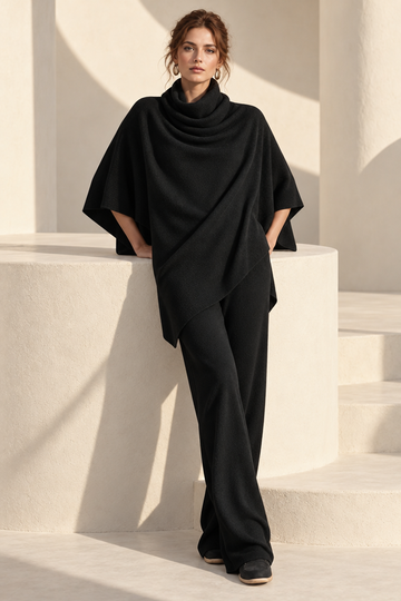 Henrietta Draped Two-Piece — Black
