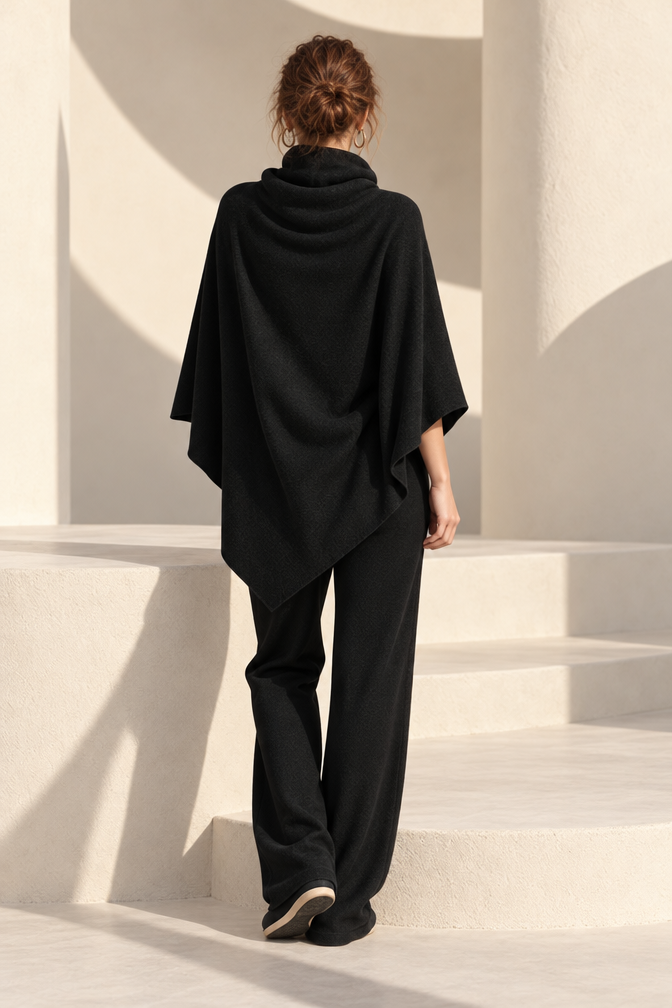 Henrietta Draped Two-Piece — Black