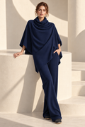 Henrietta Draped Two-Piece — Navy