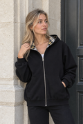 Ivana Reversible Plaid Jacket — Black