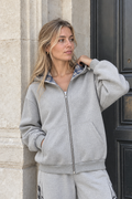 Ivana Reversible Plaid Jacket — Grey