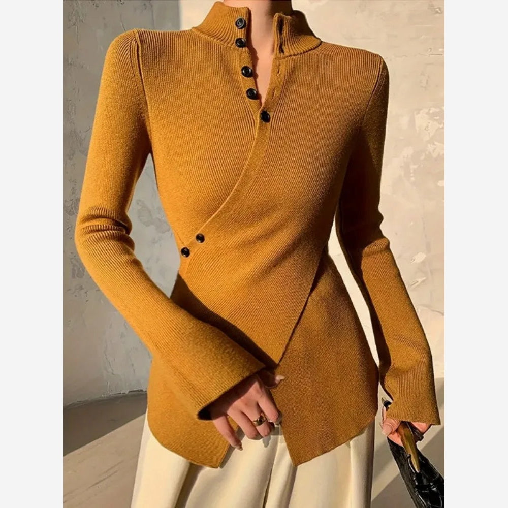 Isabella Asymmetrical Button-Up Sweater