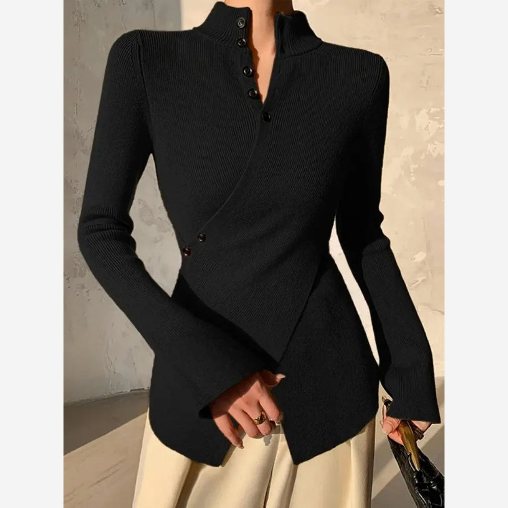 Isabella Asymmetrical Button-Up Sweater