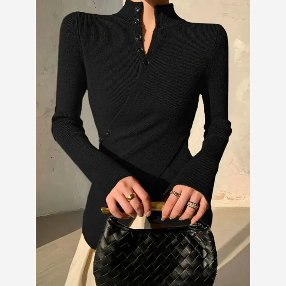 Isabella Asymmetrical Button-Up Sweater
